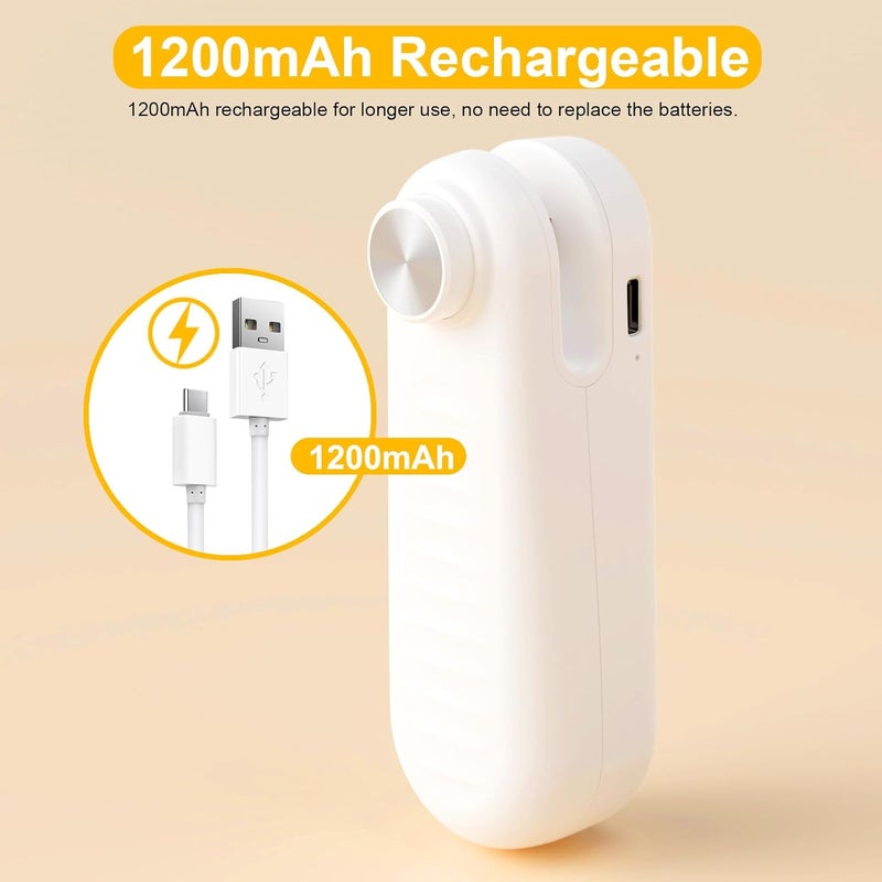 Aedicce 2 in 1 Mini Bag Sealer, Bag Sealer Heat Seal with Cutter, USB C Rechargeable Chip Bag Sealer Heat Seal, Portable Bag Resealer for Plastic Bags Snacks & Food Storage,Ivory White - Image 2